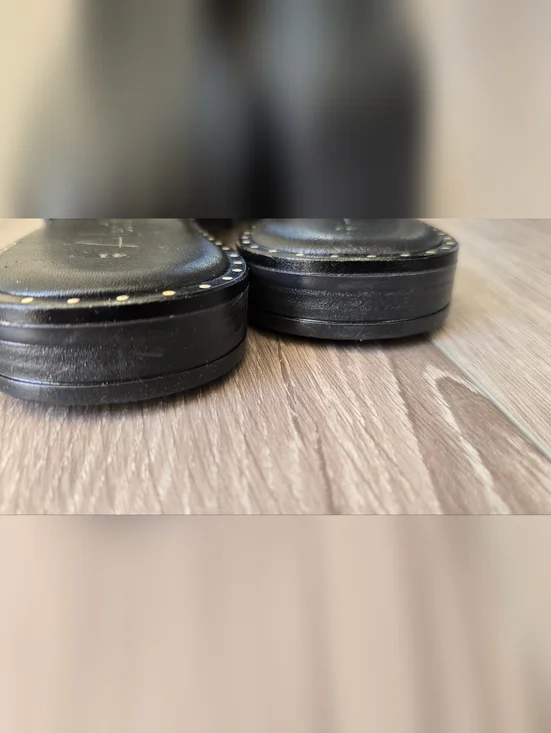 Italian Leather Studded Slide Sandals Black Minimal Luxe EU 41 US 10 - Picture 9 of 9